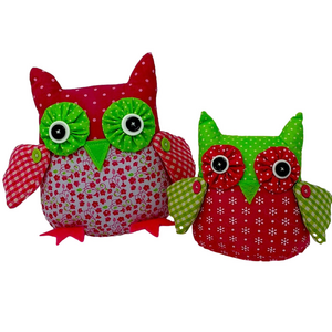 Floral & Polka Dot Owl Shelf Sitters